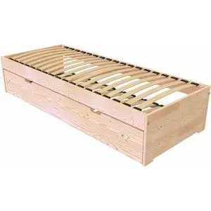 ABC MEUBLES Ausziehbett 70x190 Malo aus Massivholz - Roh (ohne Lack)