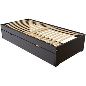 ABC MEUBLES Ausziehbett 80x190 Malo aus Massivholz - Schwarz