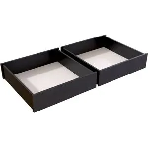 ABC MEUBLES Set von schublade unter bett aus massiver Kiefer - Schwarz
