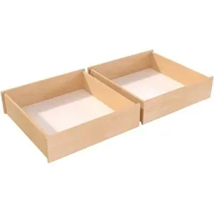 ABC MEUBLES Zwei Schubladen auf Rädern aus massiver Buche - Roh (ohne Lack)