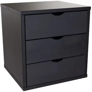 ABC MEUBLES 3-Schubladencontainer - Schwarz
