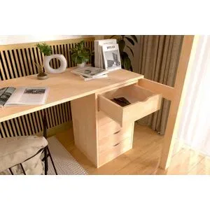 ABC MEUBLES Schubladencontainer mit 5 Schubladen - Roh (ohne Lack)