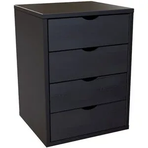 ABC MEUBLES Schubladencontainer mit 4 Schubladen - Schwarz