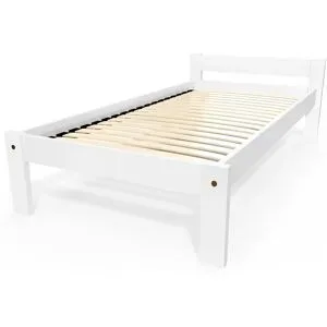 ABC MEUBLES Bett 90x190 Simply aus Buche - Weiß