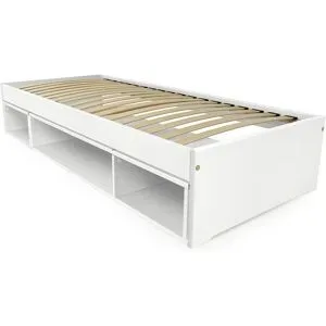 ABC MEUBLES Bett mit Stauraum Maël 90x200 - Weiß