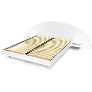 ABC MEUBLES 2 Sitzer Holzbett mit Kopfteil und Nachttischen ARC - 140x200 - Weiß