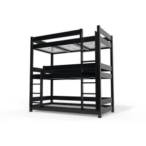 ABC MEUBLES Etagenbett 3 Plätze 90X190 holz ABC - Schwarz