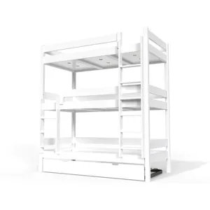 ABC MEUBLES Etagenbett 4 Plätze 90X190 holz ABC - Weiß