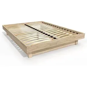 ABC MEUBLES Plattformbett 140x200 aus Massivholz - Roh (ohne Lack)