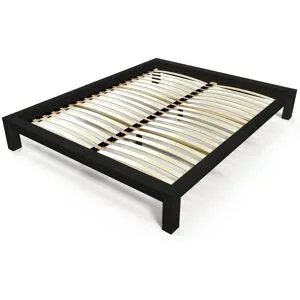 ABC MEUBLES Holzbett 160x200 King Solid - Schwarz