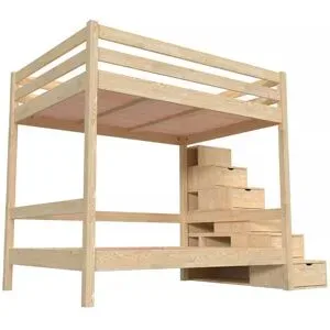 ABC MEUBLES Doppelstockbett Sylvia 140x200 - Roh (ohne Lack)
