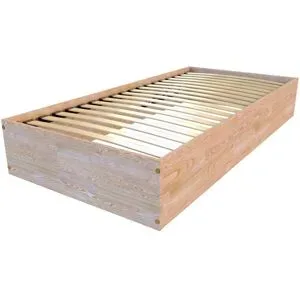 ABC MEUBLES Bettkasten 90x200 - 1-Sitzer aus Massivholz - Roh (ohne Lack)