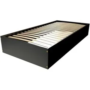 ABC MEUBLES Bettkasten 90x200 - 1-Sitzer aus Massivholz - Schwarz