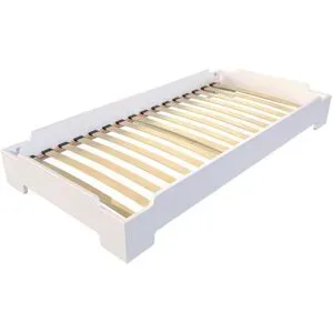 ABC MEUBLES Stapelbett 90x190 - 1 Platz aus Massivholz - Weiß