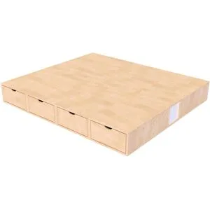 ABC MEUBLES Doppelbett mit stauraum Würfel - 160x200 - Roh (ohne Lack)