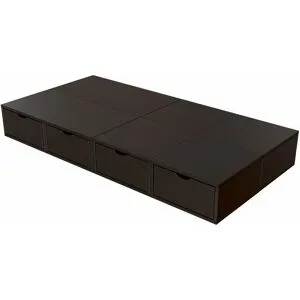 ABC MEUBLES Bett mit Schubladen 90x200 Würfel - Schwarz