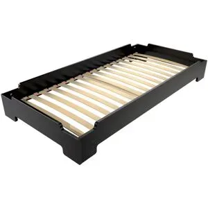 ABC MEUBLES Stapelbett 90x200 - 1 Platz aus Massivholz - Schwarz