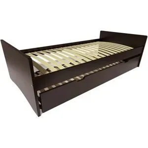 ABC MEUBLES Ausziehbett 90x200 ABC aus Massivholz - Schwarz