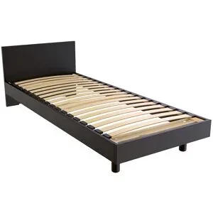 ABC MEUBLES Einzel Lattenrost mit Kopfteil ? 90x200 - Schwarz