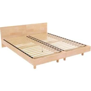 ABC MEUBLES Twinbetten Massivholz mit Kopfteil Twin - 80x200 - Roh (ohne Lack)