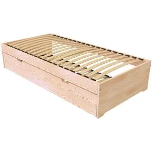 ABC MEUBLES Ausziehbett 90x190 Malo aus Massivholz - Roh (ohne Lack)