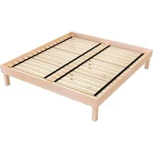 ABC MEUBLES Queensize Bett 180x200 Massivholz Komfort - Roh (ohne Lack)
