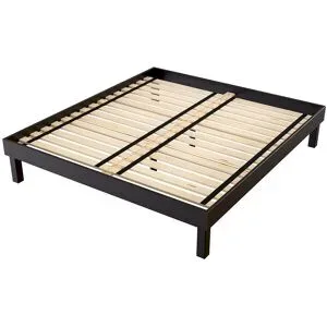 ABC MEUBLES Queensize Bett 180x200 Massivholz Komfort - Schwarz