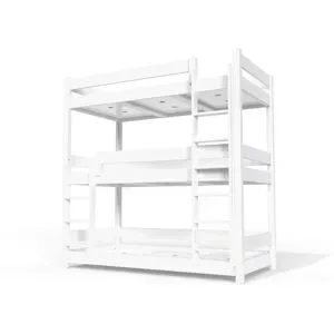 ABC MEUBLES Etagenbett 3 Plätze 80X190 holz ABC - Weiß