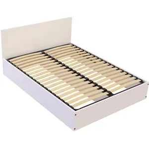 ABC MEUBLES Bettkasten 2 Sitzer aus Massivholz mit Kopfteil - 140x200 - Weiß