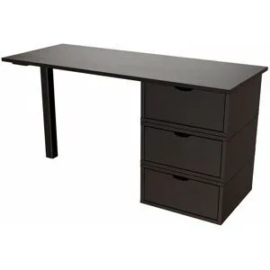 ABC MEUBLES Schreibtisch aus massivholz 3 Schubladen Würfel - Schwarz