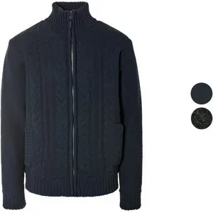 LIVERGY® Herren Grobstrickjacke, mit Zopfstrickmuster