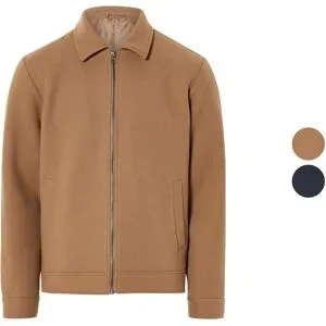 LIVERGY® Herren Jacke mit Kentkragen, in Wolloptik