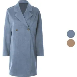 ESMARA® Damen Mantel, in eleganter Veloursoptik
