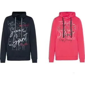 SOCCX Damen Sweatshirt mit Glitterdruck