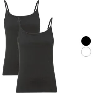 MEXX Damen Spaghettiträgerhemd, 2 Stück, tailliert geschnitten