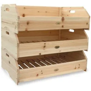 HABAU Holz Stapelkiste »Maxi«, im 3er Set, je Vorratskiste 59 x 38 x 18 cm