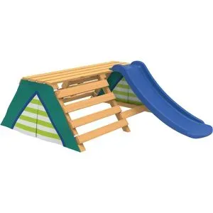 PLAYTIVE Tipi mit Rutsche, aus Echtholz