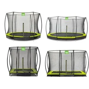 EXIT TOYS Silhouette Bodentrampolin mit Sicherheitsnetz