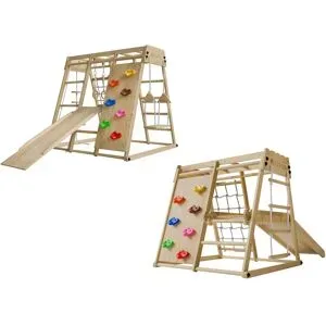 JUSKYS Klettergerüst für Kinder mit Rutsche