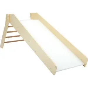 PLAYTIVE Kinder-Holzrutsche, mit Handlauf