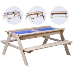 DOBAR Kinder Picknicktisch, inkl. Matschkiste