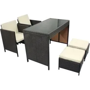 FLORABEST Loungeset 5tlg. Polyrattan
