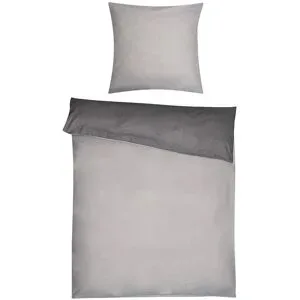 Dobnig Biberbettwäsche Kuschel-Traum Uni grau, 135 x 200 cm / 155-200 x 220 cm