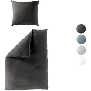 BIERBAUM Mako-Satin-Bettwäsche, 135 x 200 / 155-240 x 220