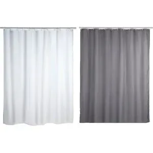 Wenko Duschvorhang, 180 x 200 cm, mit Anti-Schimmel-Effekt, wasserabweisend, waschbar