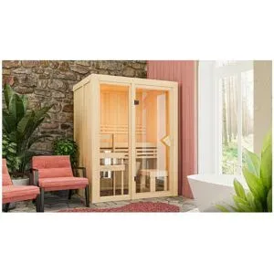 KARIBU System-Sauna »Shorty«, mit Fronteinstieg, 3,6 kW Ofen