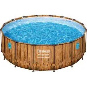 Bestway Power Steel? Swim Vista Series? Frame Pool Komplett-Set mit Filterpumpe Ø 488 x 122 cm, rund