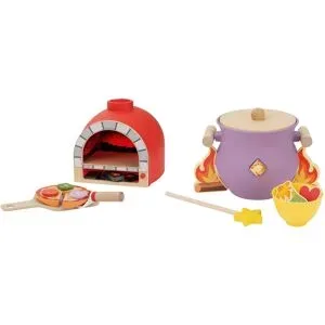 LUPILU® Holz Visuelle Effekte Pizza Ofen und Zaubertopf