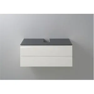 BYLIVING Waschbeckenunterschrank »Shape«, mit Hochglanzfront