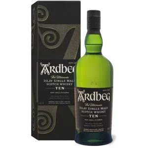 ARDBEG Islay Single Malt Scotch Whisky 10 Jahre mit Geschenkbox 46% Vol